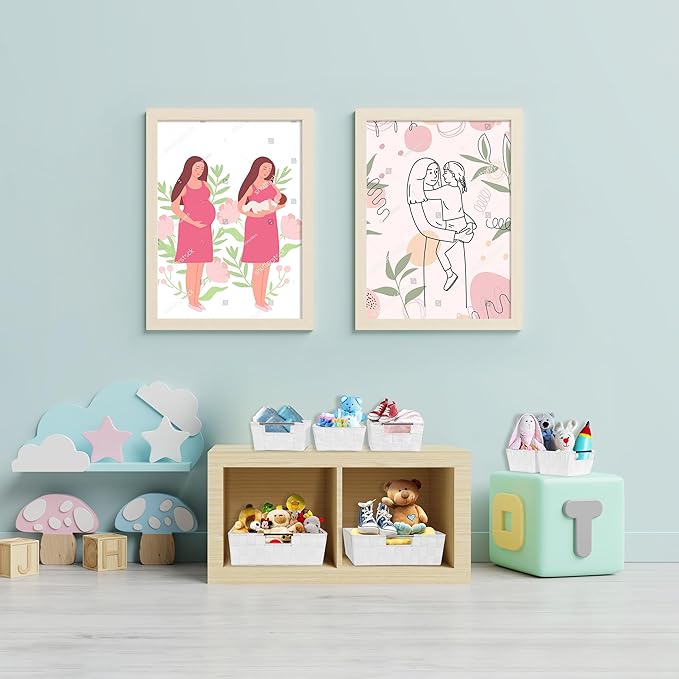 Sorbus Set of 9 Woven Storage Baskets – Mesh Hand-Woven Baskets for Organizing, Fabric Storage Bins for Linen Closet Organizer, Storage Baskets for Shelves, Home Organization and Decor (White)