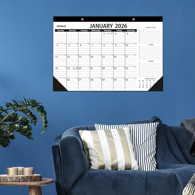 Desk Calendar 2025-2026,October 2025 to March 2027, Calendar 2025-2026 with to-do list,Desk Calendar 2026-18 Months,17" x 12" for Home or Office.