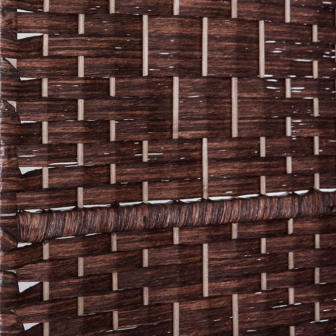HOMCOM Room Divider 6 Panels Folding Privacy Screen 6FT Tall Portable Wicker Weave Partition Wall Divider for Bedroom Home Office, Brown