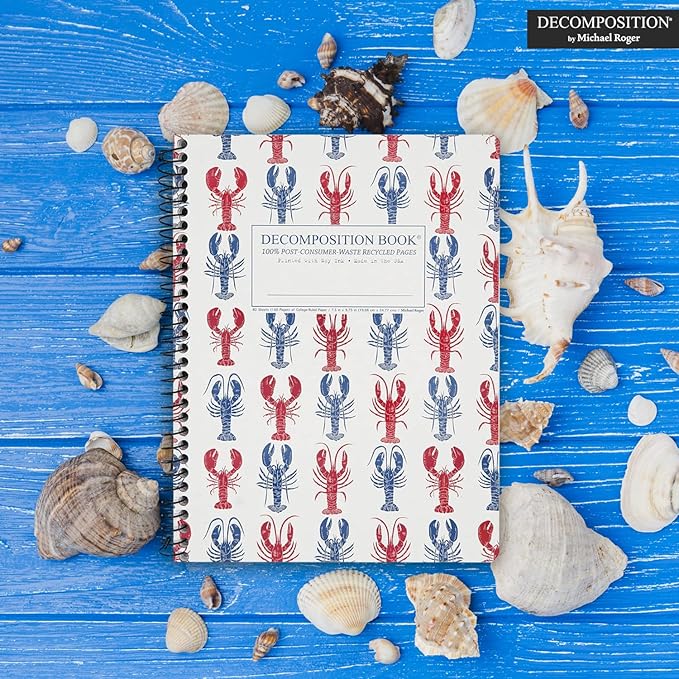 Decomposition Lobsters College Ruled Spiral Notebooks – 9.75 x 7.5 Journal with 160 Lined Pages – Notebooks for School Supplies, Home & Office – 100% Recycled Paper – Made in USA
