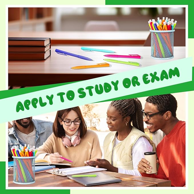 Meanplan 100 Pcs Ballpoint Pens Bulk Retractable Black Ink Pens 1mm Colorful Aesthetic Writing Supply for Journaling Note Home Business Office College Supplies, 5.7 x 0.4 Inch(Pastel,Novel Style)