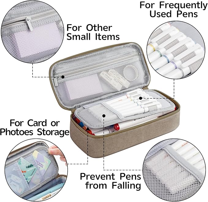 WEMATE Pencil Case, Large Storage Organizer for Stationery, Back - to - School Essential, Teacher Must - have, Big Pencil Pouch, Marker Case School Supplies for College & High School