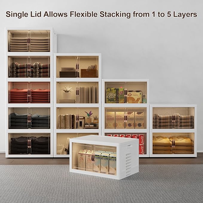 JOYMOOP Foldable Storage Cabinet Top Cover, Fits XL Storage Boxes, Durable, Easy to Install, Dustproof and Waterproof, White