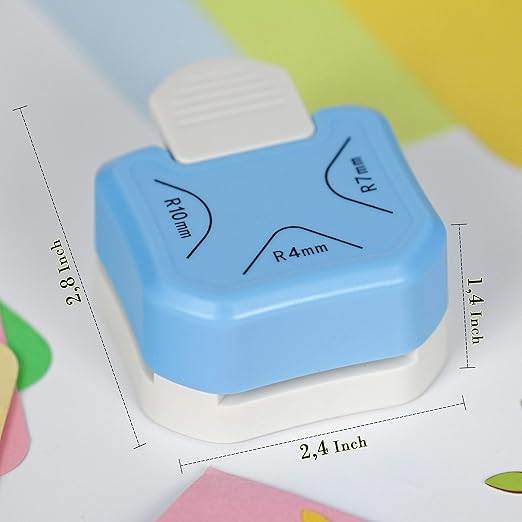 Round Corner Punch, 3 in 1-3 Way Corner Puncher Cutter for Paper Craft (R4mm+R7mm+R10mm) for Cutting Different Corners, DIY Projects, Card Making & Scrapbooking