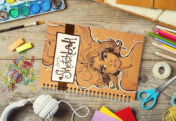 6 Pack Spiral Notebooks 5.83"x8.27", 200 Pages A5 Spiral Notebook Journal, with Kraft Hard Cover, Ruled Lined Paper, for Work, School, College Students, Gifts