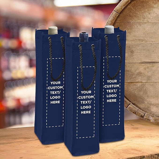 DISCOUNT PROMOS Non-Woven Vineyard Two Bottle Wine Bags