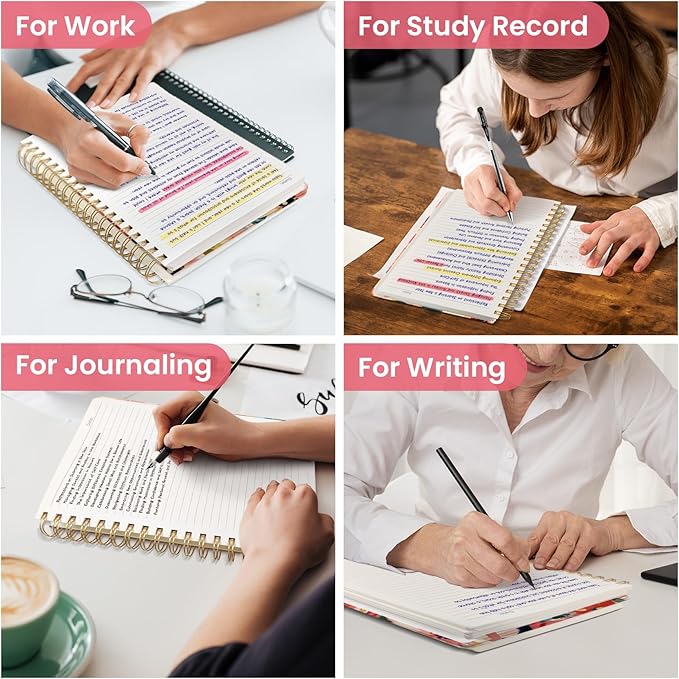 Lined Spiral Notebook Journal for Work, 300 Pages Thick B5 (7.1"x10") College Ruled Journal for Women & Writing, Hardcover Notebook for Note Taking, Perfect for Office Home School, Pastel Garden
