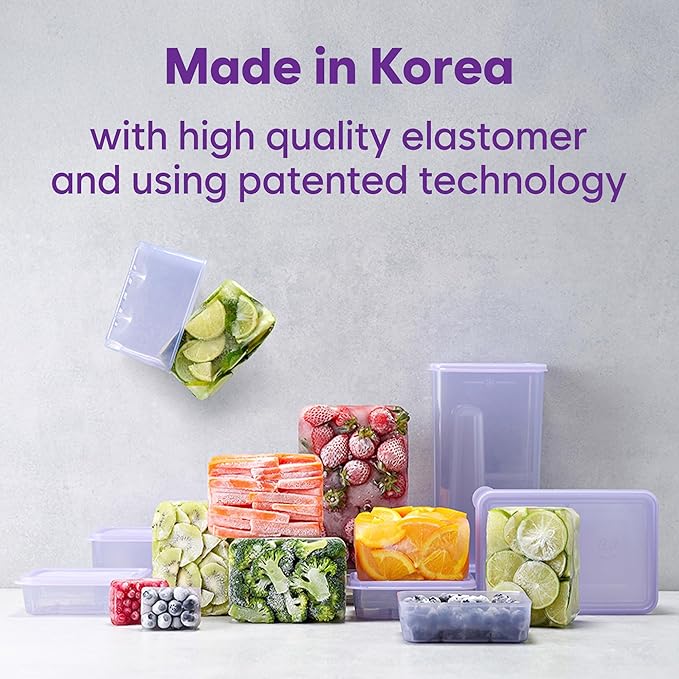 Twist-Release Freezer Containers, Family pack, 26pcs | Flexible When Frozen, No-Thaw Release | Anti-Break, BPA-Free, Stackable | Made in Korea