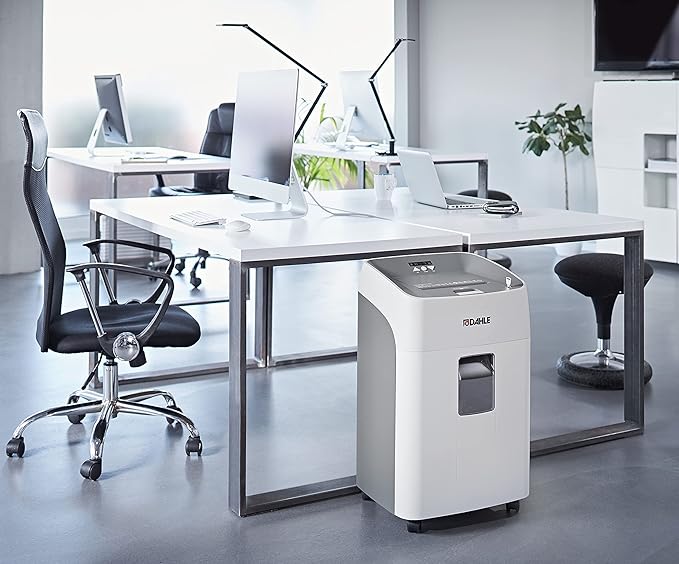 Dahle ShredMATIC SM 300 Auto-Feed Paper Shredder, Cross Cut, 300 Sheet Bin, German Engineered, Jam Protection, Oil Free, SmartPower, P-4 Security, Shreds CDs/Staples/Paper Clips/Credit Cards