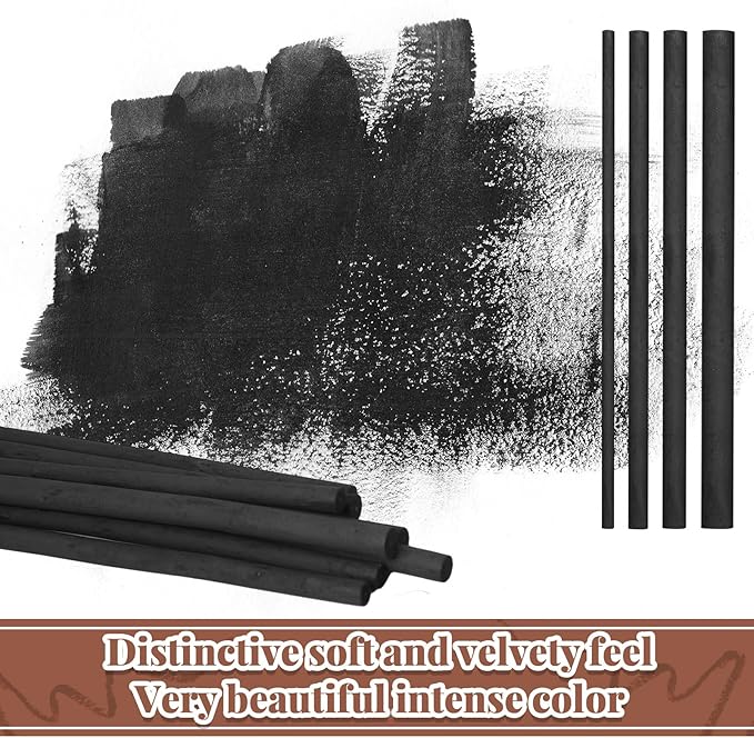Gueevin 60 Pcs Willow Charcoal Sticks, Willow Charcoal, Artists, Beginners, Students, Perfect for Sketching, Drawing, Shading, and Fine Art (2-4mm,4-5mm,5-7mm,7-9mm)