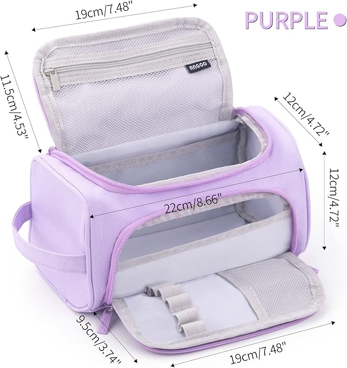 HVOMO Big Capacity Pencil Case High Large Storage Pouch Marker Pen Case Travel Simple Stationery Bag School College Office Organizer for Teens Girls Adults Student(N Purple)