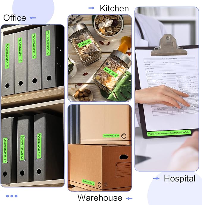 2 Pack Compatible for Ptouch TZe-D41 TZ-D41 TZe TZ Label Tape 18mm 0.7'' Laminated Black on Fluo Green Tape Label Maker Tape for PT-D600 PT-D610BT PT-D600VP PT-P710BT PT-P750W