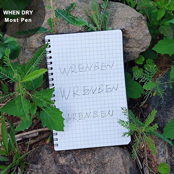 2PCS Waterproof Stone Paper Spiral Notebooks 8.5 x11 with Weatherproof 200 Pages / 100 Sheets and All-Weather PVC Cover Weatherproof Pape Per One (A4, Grey)