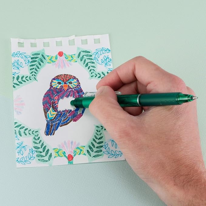 Pilot, FriXion Clicker Erasable Gel Pens, Fine Point 0.7 mm, Pack of 12, Green