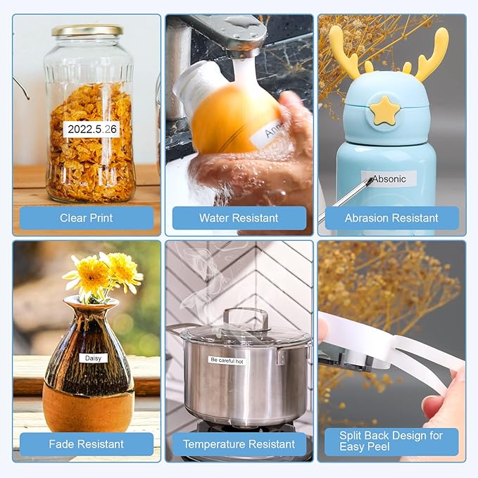 Absonic 20-Pack 12mm 0.47" Black on White Label Tape Compatible for Brother P Touch Tze-231 Tz-231 Laminated Tze Tz 1/2" Refill for Ptouch PTD220 PTD210 PTD400 PTD600 PTD610BT Label Maker