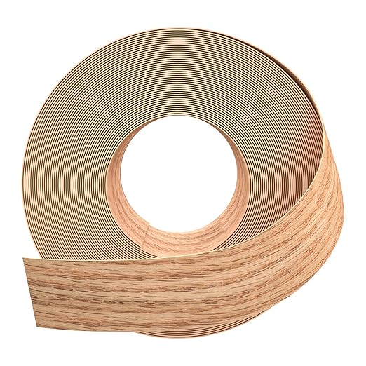 GSCIT Club Red Oak Edge Banding, 3 inch x 50ft roll of Veneer Plywood Edge Banding Preglued Flexible, Wood Tape Banding for Cabinet Repair