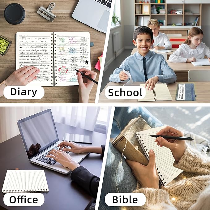 Lined Spiral Journal Notebook for Women & Men, College Ruled Hardcover Notebook for Work & Note Taking, Journals for Writing, 100 GSM, Business, School, 140 Pages, A5(5.8"x8.5") - Dark Green