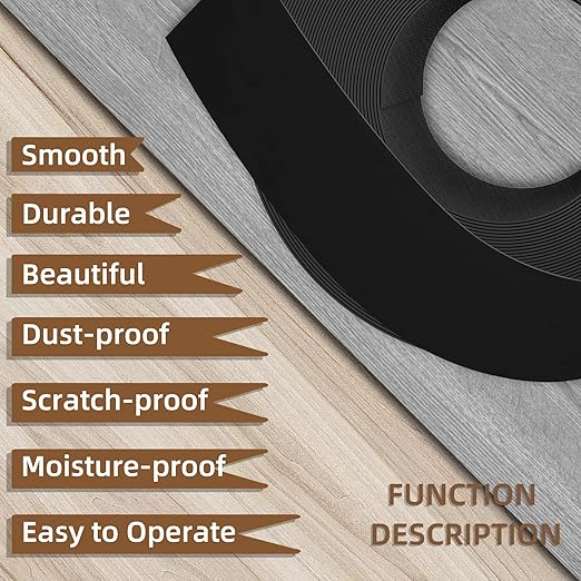 GSCIT Club Black Wood Veneer, 16 inch x 25ft Wood Edge Banding Pre-glued Flexible, Veneer Sheets Tape Banding for Cabinet Repair Furniture