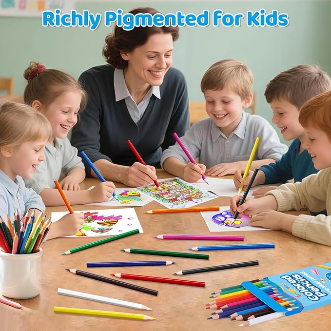 144 Count Colored Pencils for Kids, 12 Pack Colored Pencils in 12 Colors, Pre-sharpened Color Pencils Bulk, Coloring Pencil Bulk for Teachers Supplies, Back to School Classroom Prizes Gifts