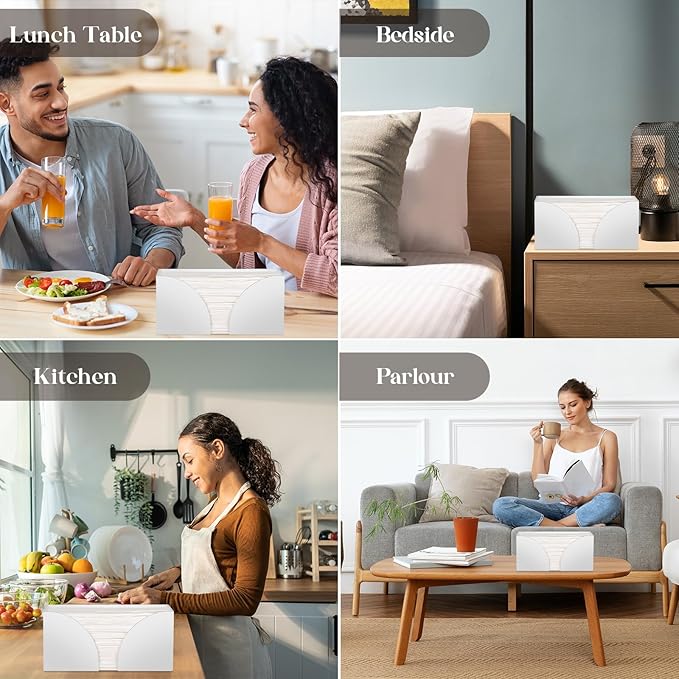 2PCS White Paper Towel Dispenser Countertop, AcrylicPaper Towel Holder for Bathroom Folded Paper Towel Dispenser Clear Trifold Paper Napkin Holder for Z-fold C-fold MultiFold Trifold - Home Kitchen