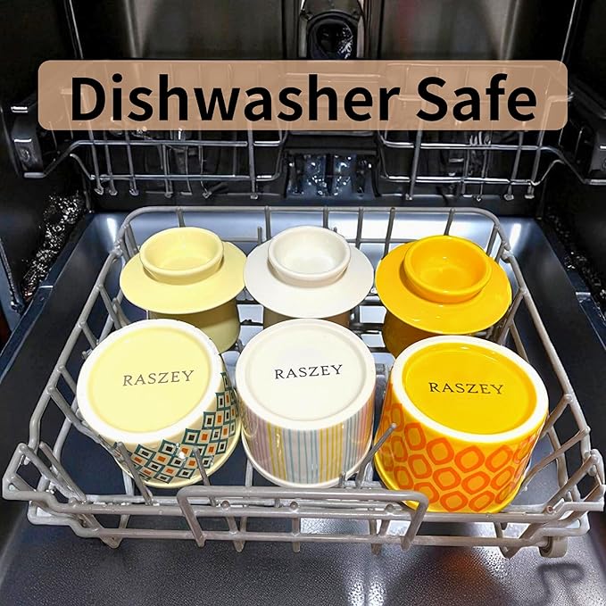 Butter Crock with Lid for Countertop, Butter Keeper Crock with Water, French Butter Dish Ceramic, Butter Holder with Lid for Spreadable Butter, Butter Container for Counter (Retro Diamond, Ivory)