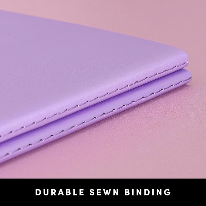 PAPERAGE Soft Cover Blank Journal Notebook, 2 Pack, (Lavender), 100 Pages, Large 7.5 inches x 9.5 inches, Ideal for Sketch Book, Note Taking & Travel Journal