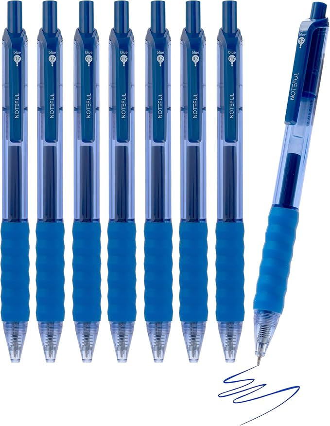 Retractable Gel Pens Clicker, Medium Point 0.7, Premium Comfort Grip for Note Taking, Journaling and Smooth Writing