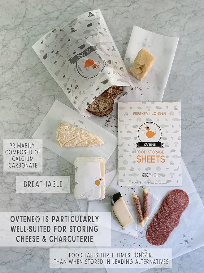 Food Storage Bags for Cheese, Meat, and Produce - Keeps Food Fresher Longer (20 Small bags 10.5"x7.25")