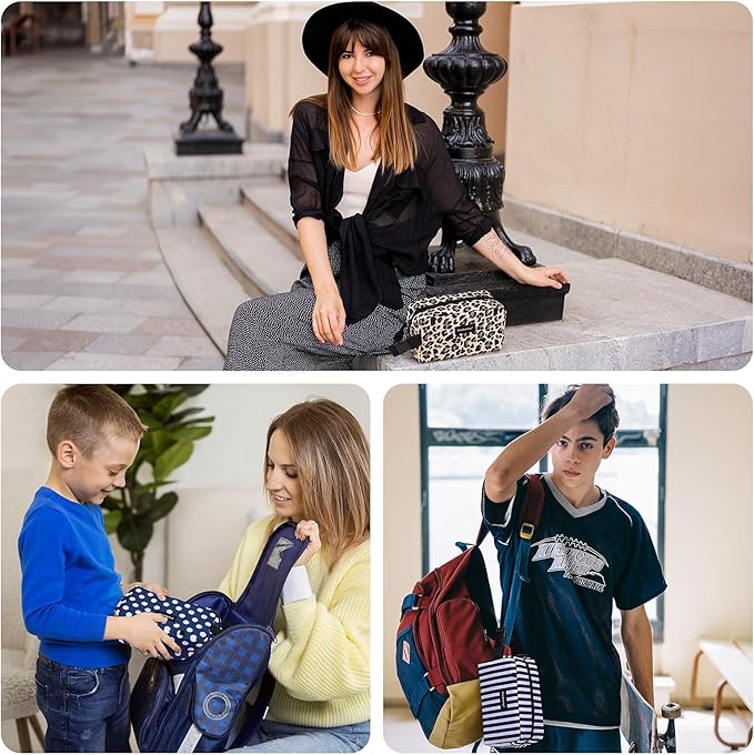 Cerbonny Small Cooler Bag Freezable Lunch Bag for Work School Travel,Small Lunch Bag,Small Insulated Bag For Adults/Kids,Freezer Lunch Bags,Mini Lunch Bag Fit For Yogurt(Blue with white dots)