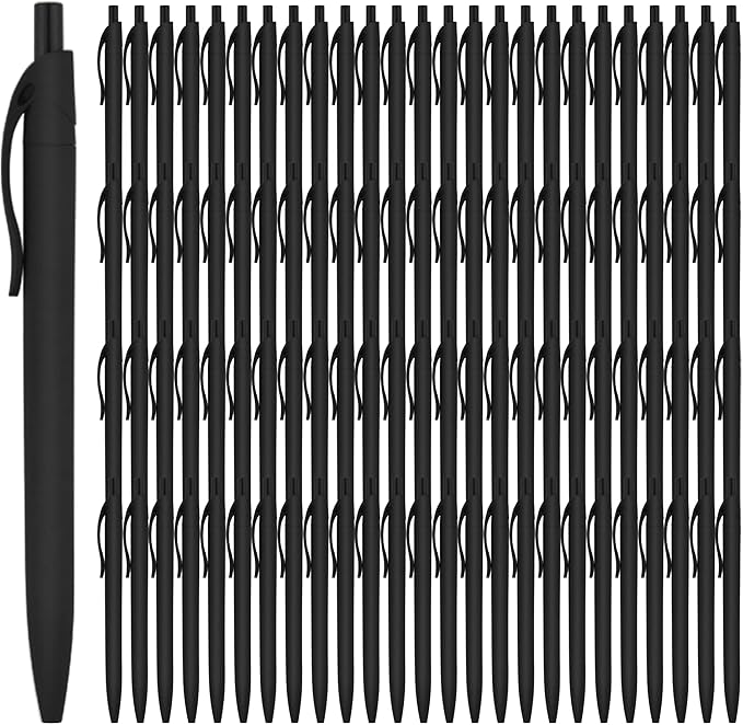deegtran Pens Bulk, 400 Pack No Bleed Black Barrel Click Pens, Wholesale Retractable Ballpoint Pens, Pens Medium Point, Smooth Ink Pens, 1.0MM Black Ink