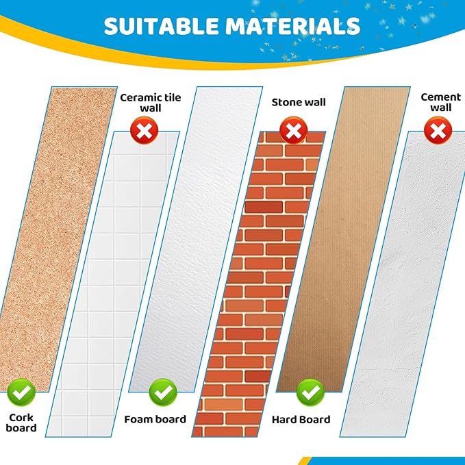 240Pcs Clear Thumb Tacks,5 Style Thumbtacks, Clear Plastic Push Pins for Cork Board, Bulletin Boards, Wall