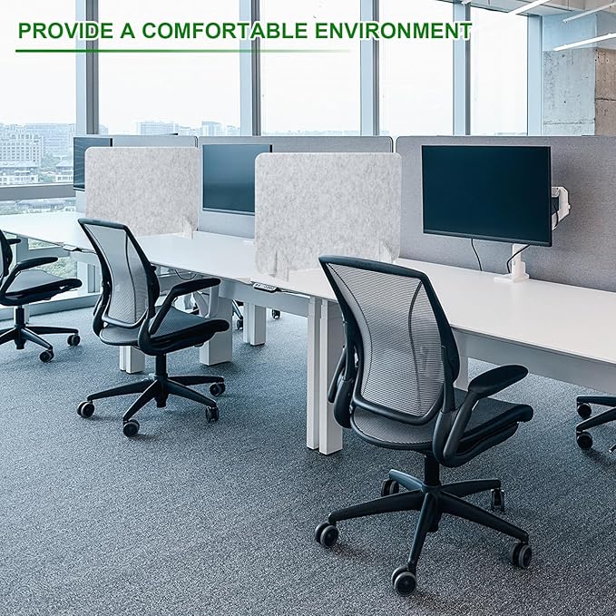 PATIKIL Desk Divider, 2 Set 24 x 24 Inch Acoustic Freestanding Desk Divider Desk Privacy Panel with 4 Pcs Support Feet for Library Office Workstation, Yellow