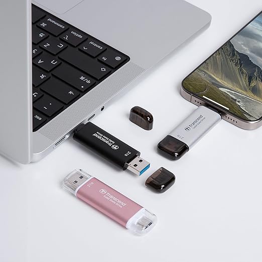 Transcend 1TB External SSD, Up to 1,050MB/s, USB 3.2 Gen 2 Portable SSD, 2-in-1 Type C &Type A, USB Hard Drive for Steam Deck, ROG Ally, MSI Claw, Windows&Mac, iPhone&iPad, Android, PS5&Xbox, Smart TV