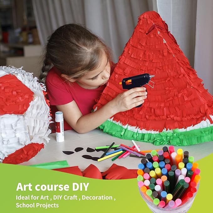 MATUFF Colored Hot Glue Sticks Mini 0.27" x 4" Most Popular 12 Colors EVA Hot Melt Adhesive Mini Glue Sticks Bulk for All Temperature Glue Guns for DIY Art Craft Stamp Repairs Gluing Projects 96 Pcs