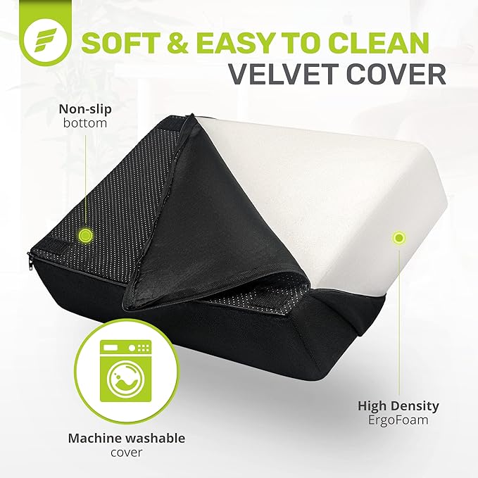 ErgoFoam XL Foot Rest for Under Desk at Work for Stools & High Chairs Chiropractor-Endorsed 2in1 Adjustable Under Desk Footrest Ergonomic High-Density Compression-Resistant Foam Nonslip Foot Rest