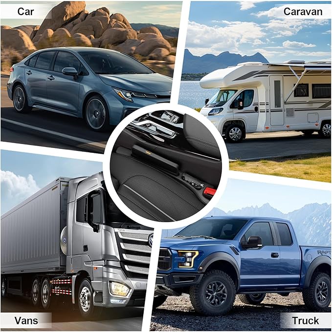 2pc Car Seat Gap Filler, Universal Car Seat Slot Organizer, Anti-Drop Car Interior Storage Strip, Fits Most Cars, Trucks & SUVs, Soft & Durable