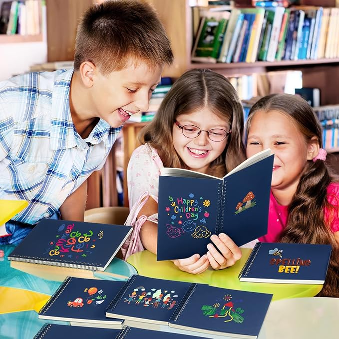 Yahenda 180 Pcs Spiral Notebook Bulk A5 Journal Lined 8.3'' x 5.5'' Writing Composition Paper Small Notepad Subject Notebook for Students Office Business Back to School Supplies (Deep Blue)