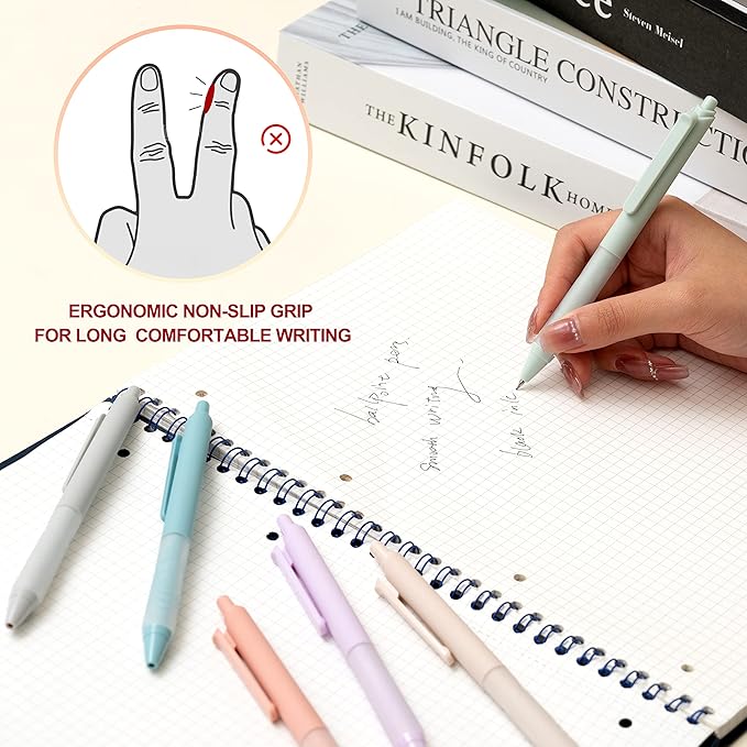 Linbsunne Ballpoint Pens Medium Point 1mm Black Pen with Super Soft Grip Ball Point Pen for Men Women Retractable Pens (18-pack)