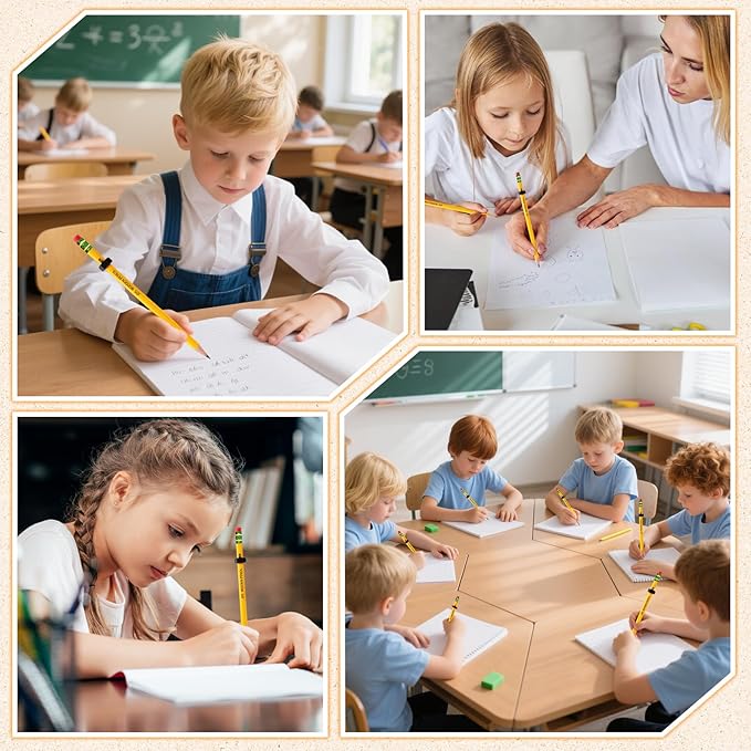 ADHD Pencil - Threaded Fidget Pencil for ADHD & Anxiety, Silent Sensory Stress Relief Rotating Pen for School, Office & Home