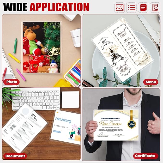 CAREGY Thermal Laminating Pouches,250 Pack Laminating Sheets, 5 Mil, 9 x 11.5 Inches Lamination Sheet Paper for Laminator, Round Corner Letter Size, Office and School Supplies