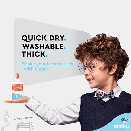 Liquid Glue (24 Pack) - 4 oz Washable School Glue, White Glue Bottles, Glue Bulk, Non-Toxic Liquid Glue for Kids - Glue for Slime, Arts and Craft Glue - by Enday