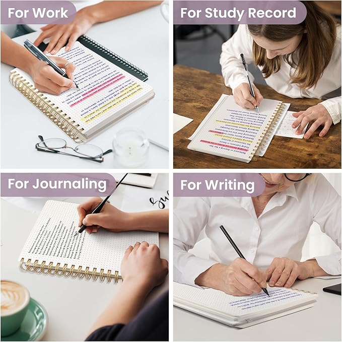 Spiral Graph Paper Notebook Journal for Work, 300 Pages, Thick B5 (7.1"x10") Grid Journals for Women & Writing, Hardcover Notebook for Note Taking, Perfect for Work School Note Taking Business, Purple