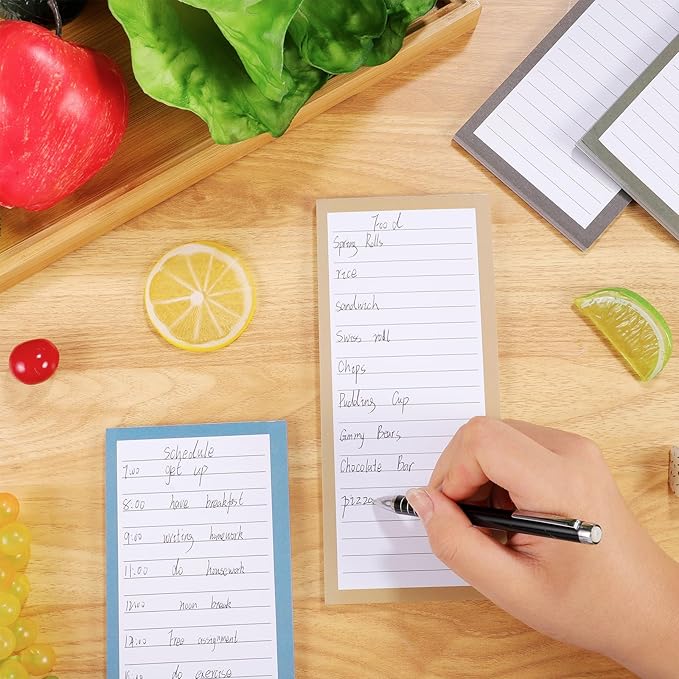 4 Pack Magnetic Note Pad for Fridge with Pen Holder, Totally 200 Sheets Magnetic To Do List, Grocery List, Shopping List, Memo Pads for Refrigerator(Dark Color)