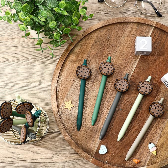 30 Pcs Scout Cookie Ballpoint Pen Bulk Retractable Writing 1. 0 mm Medium Point Black Ink Green Fancy Gift for Friend Troop Scout Leader Cookie Lover Gift Party Favor School Supplies