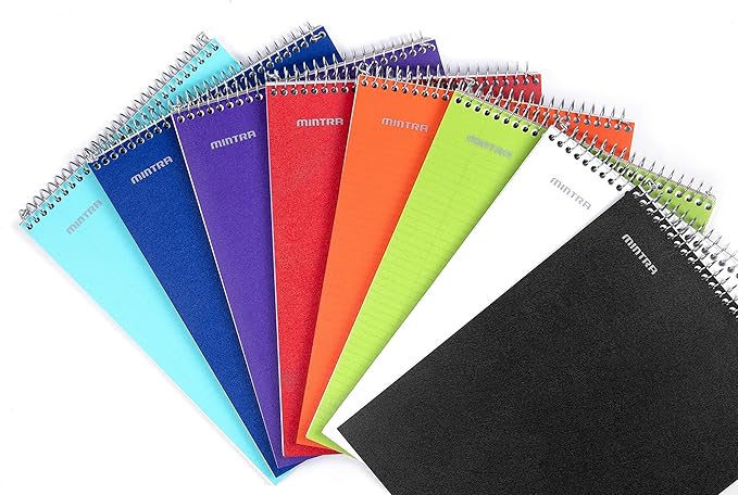 Mintra Office TOP BOUND Durable Spiral Notebooks (Red, College Ruled 3pk)