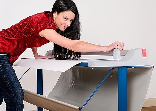 Dahle 446s Premium Rotary Trimmer w/Stand, 36" Cut Length, 25 Sheet Capacity, Self-Sharpening, Automatic Clamp, German Engineered Paper Cutter