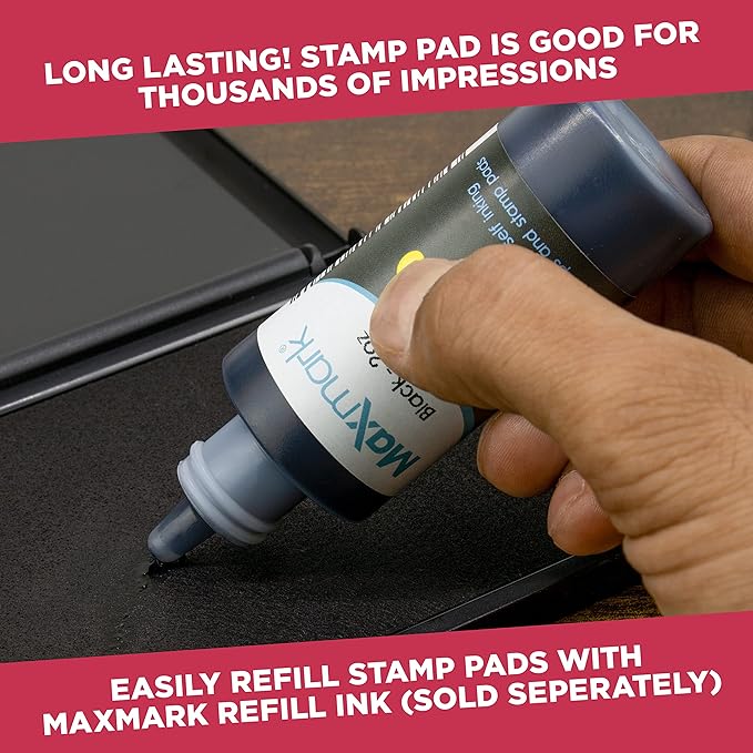 Large Premium Black Ink Stamp Pad - 5" by 7" - Quality Felt Pad