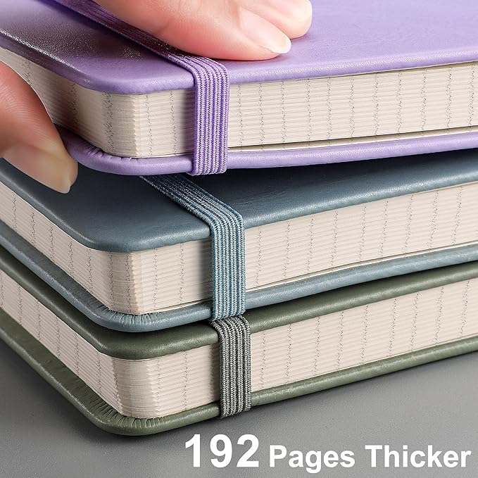 EMSHOI Graph Paper Notebook, 8.5" x 11" Hardcover Leather Journal for Women Men, 192 Pages 100 GSM Grid Paper A4 Large Journals for Writing, Graph Notebook for Work, Graphing, Engineering, Purple