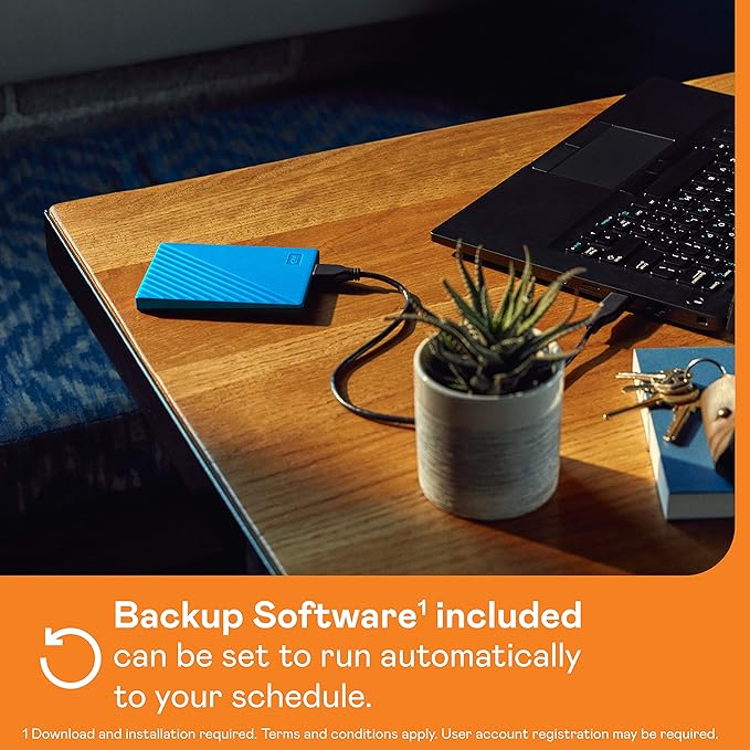 WD 6TB My Passport, Portable External Hard Drive, Blue, Backup Software with Defense Against ransomware, and Password Protection, USB 3.1/USB 3.0 Compatible - WDBR9S0060BBL-WESN