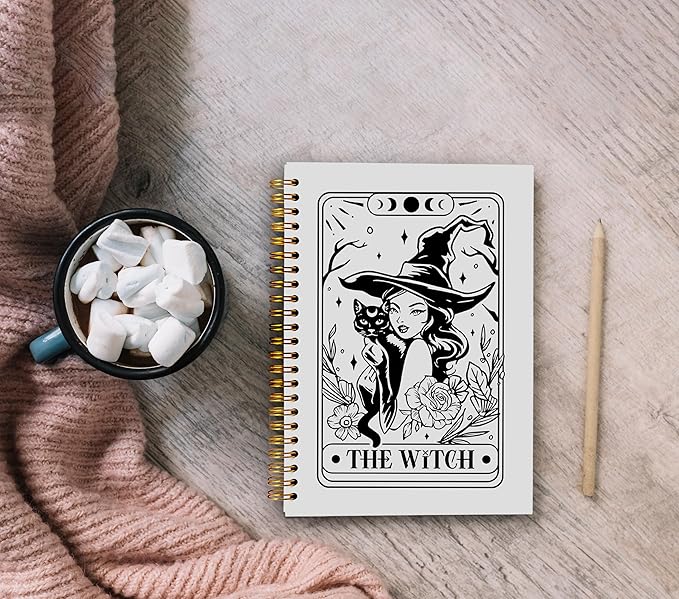 The Witch Tarot Journal Notebook - Witchy Journal Notebook, Witch Gifts, Witch Stuff, Witchy Gifts for Women, Witchy Stuff, Tarot Lover Gifts, Spiral Notebook 5.5x8.3